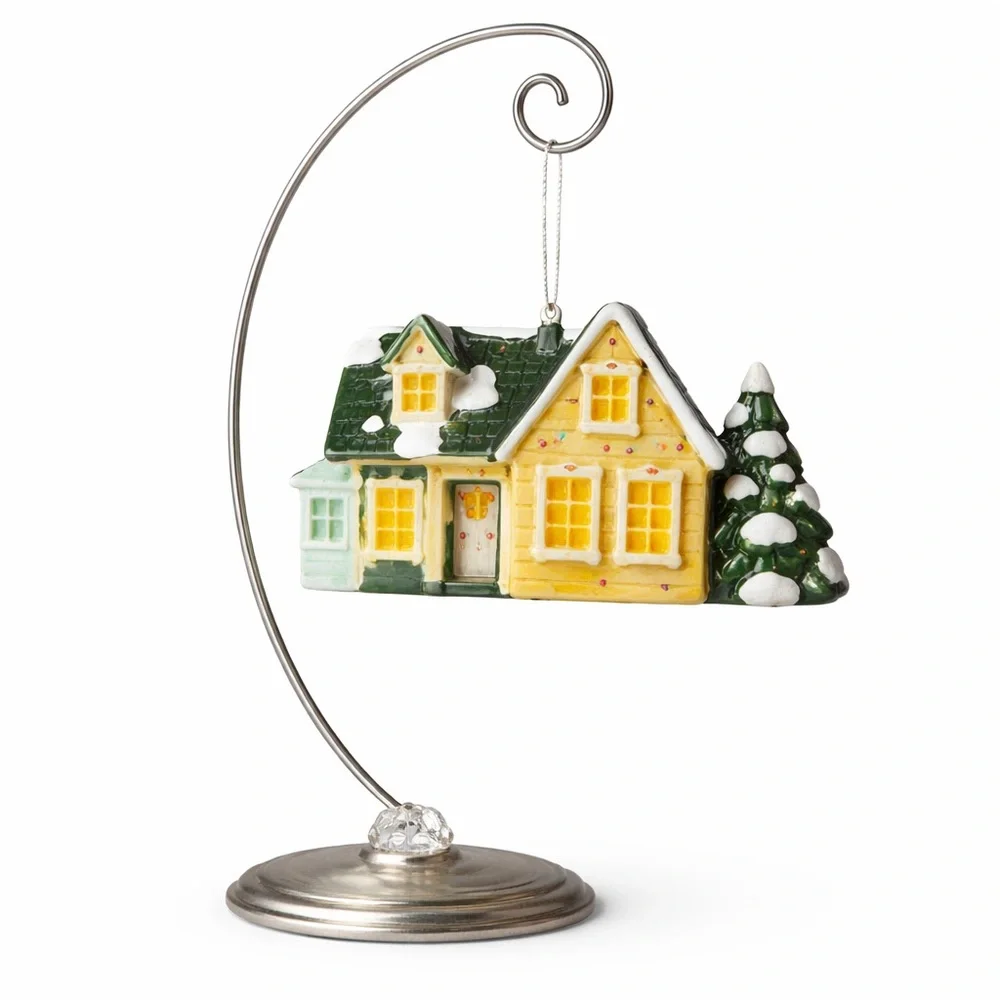 Department 56 Yellow Nantucket House Ornament with Green Roof